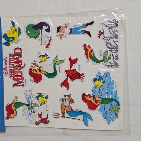 New In Plastic Disney's Little Mermaid Puff Stickers 1991 New Old Stock Unused - Picture 9 of 15